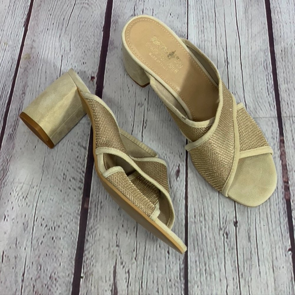 Coach and Four Gold Mesh & Suede Cinzia Slip-On Sa